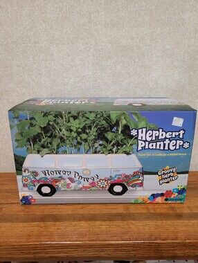 Herbert Planter. Cookie Jar or Herb Planter Groovy Hippie Floral Van Design